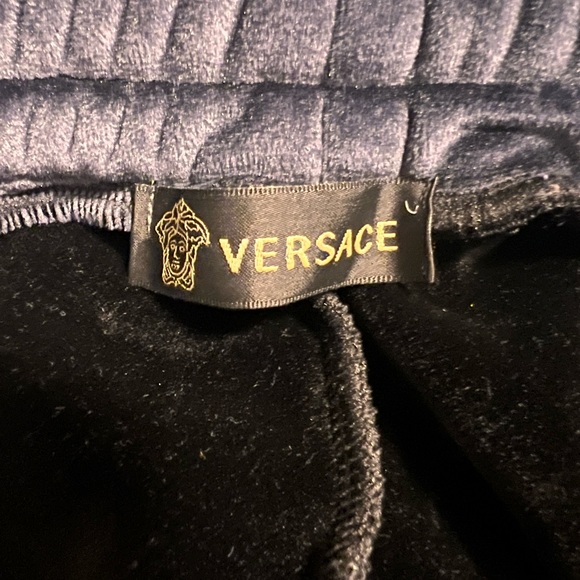 Versace navy blue velvet joggers - Picture 4 of 14